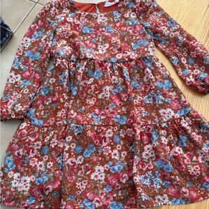 Knitworks Floral Kids Dress - Red and Blue